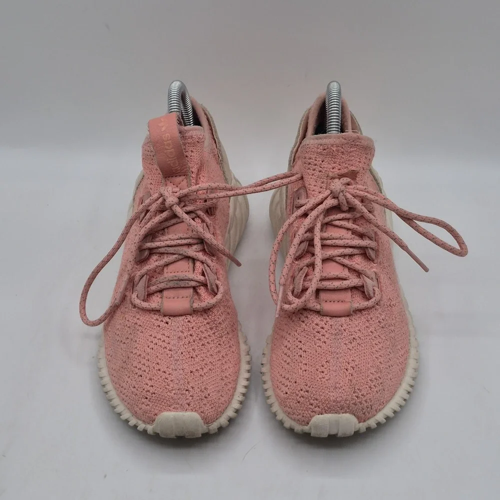 Adidas Originals Tubular Rise‎ Shoes Mens Size 6 Pink Knit Lace Up Casual AC8008